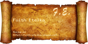 Fuith Etelka névjegykártya